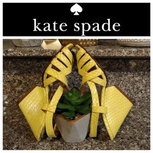 Kate Spade Snakeskin Leather Wedge Pumps